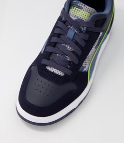 386374 RBD GAME LOW SASHIKO PM NIGHT SKY LIME LEATHER