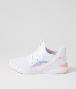 378877 SOFTRIDE S 2 JR PM WHITE PEACH SMOOTHIE BLACK MESH