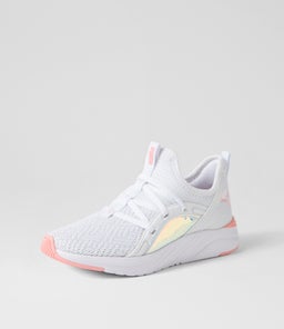 378877 SOFTRIDE S 2 JR PM WHITE PEACH SMOOTHIE BLACK MESH