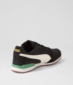 393889 ST RUNNER 75 PM BLACK WARM WHITE ARCHIVE GREEN LEATHER