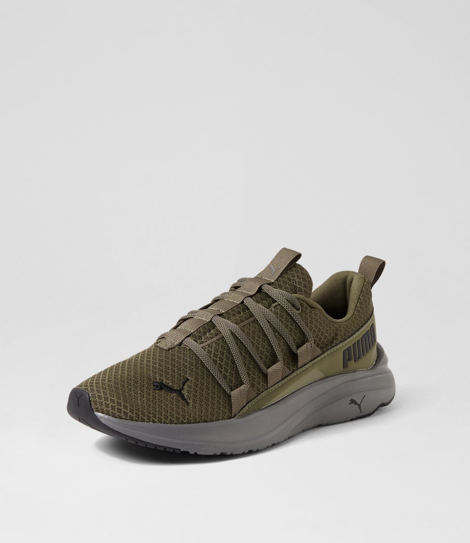 Softride One4all Olive Dark Gray Black Mesh Sneakers