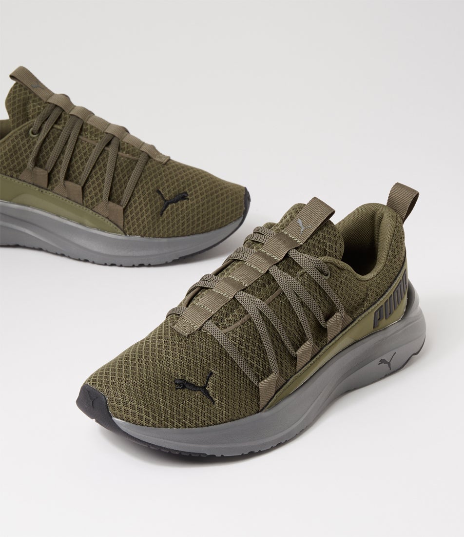 Softride One4all Olive Dark Gray Black Mesh Sneakers
