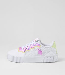 CARINA 2.0 TROLLS 2 JNR PM WHITE MAUVE CUCUMBER SMOOTH