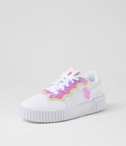 CARINA 2.0 TROLLS 2 JNR PM WHITE MAUVE CUCUMBER SMOOTH