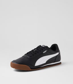 397452 PUMA TURINO II M PM BLACK WHITE SILVER SMOOTH