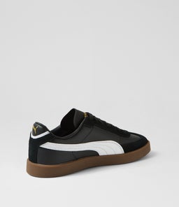 PUMA CLUB II ERA W PM BLACK WHITE GOLD LEATHER