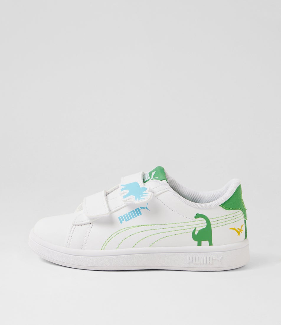 Smash 3 Dino Junior White Green Blue Sneakers