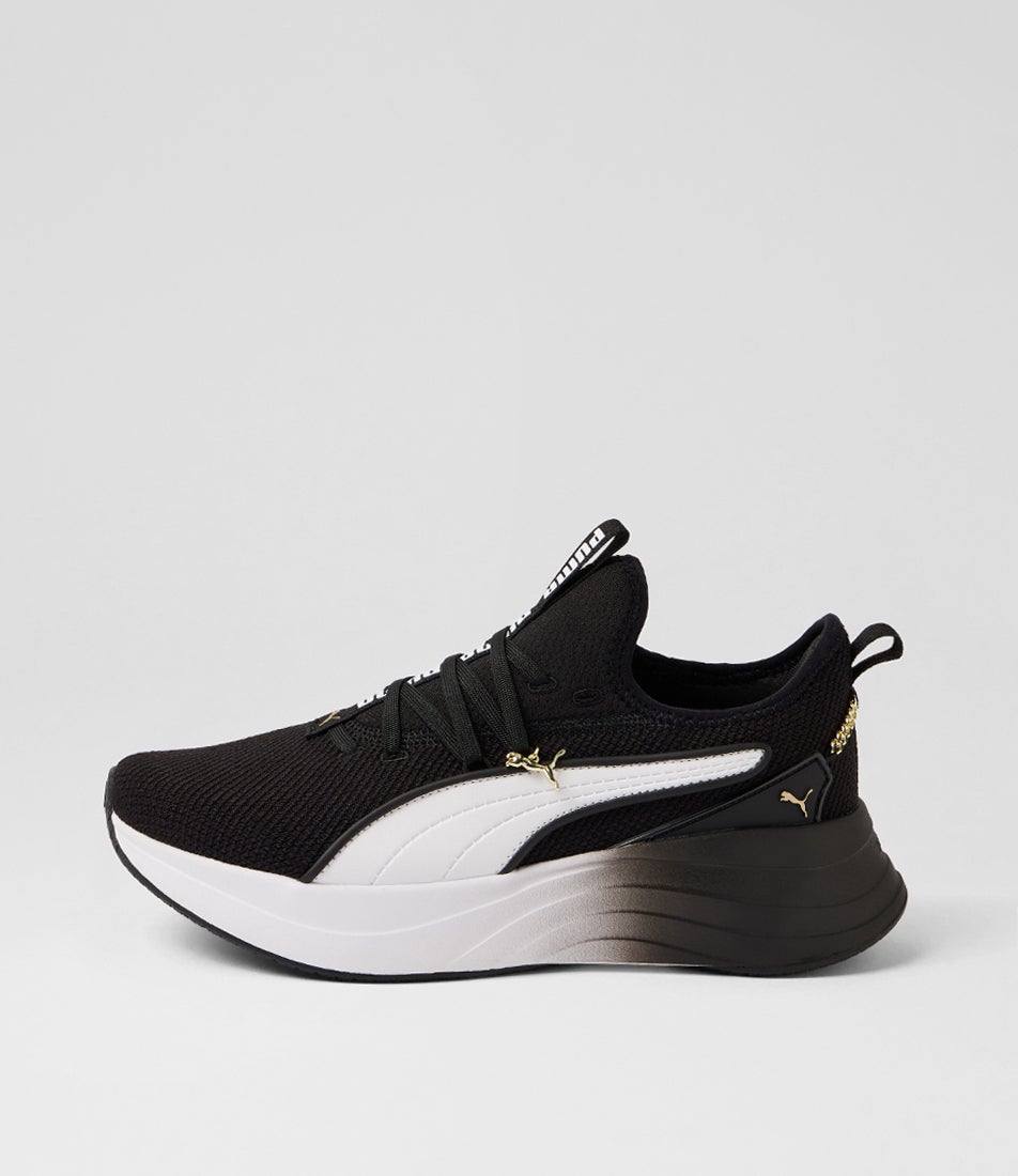 Softride Black White Mesh Sneakers