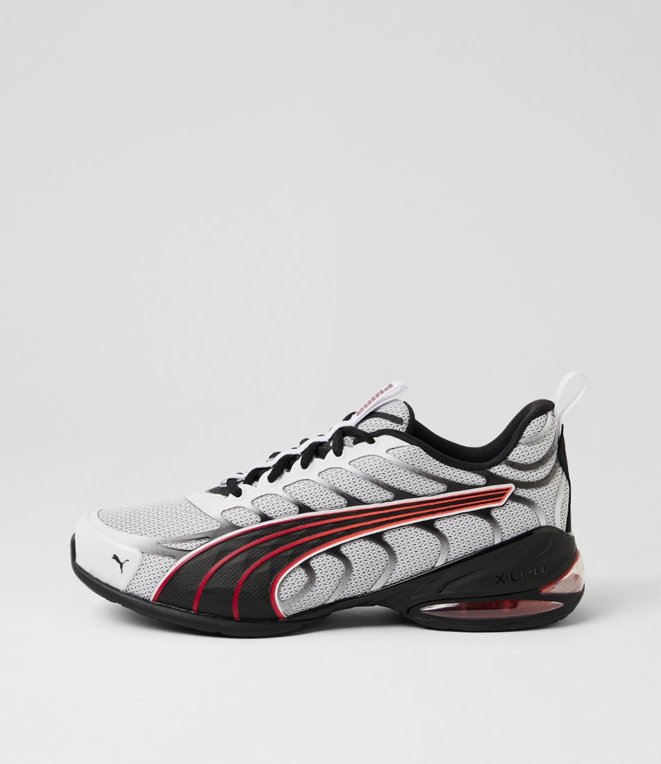 Voltra White Red Black Mesh Sneakers