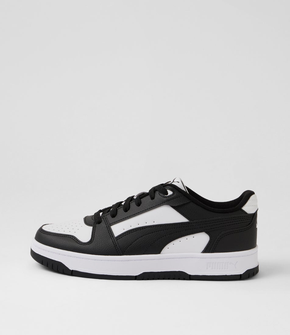 Rebound Slam Lo Black White Lace Up Sneakers Rebound Slam Lo Black White Lace Up Sneakers