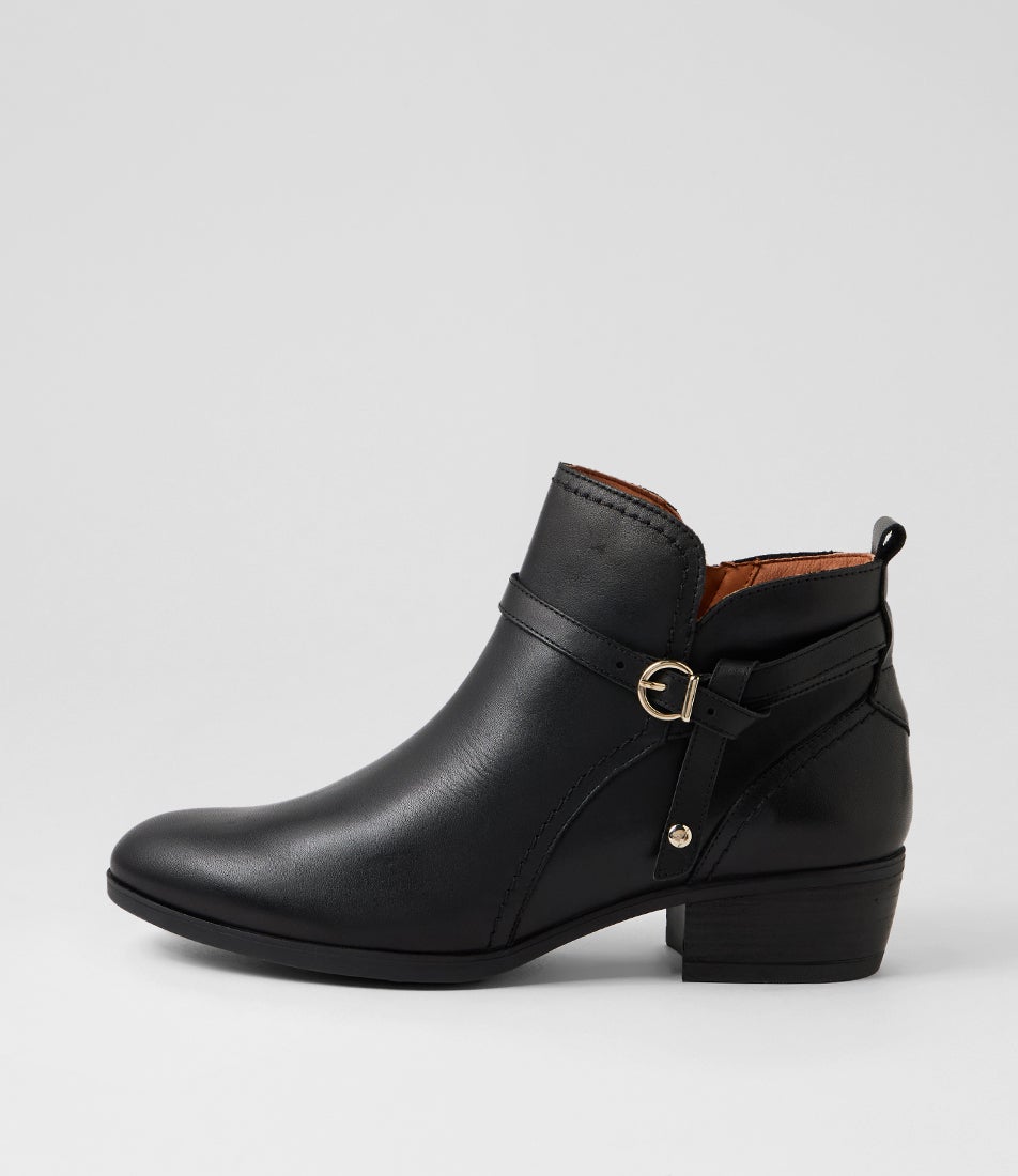 Daroca 01 Black Leather Ankle Boots