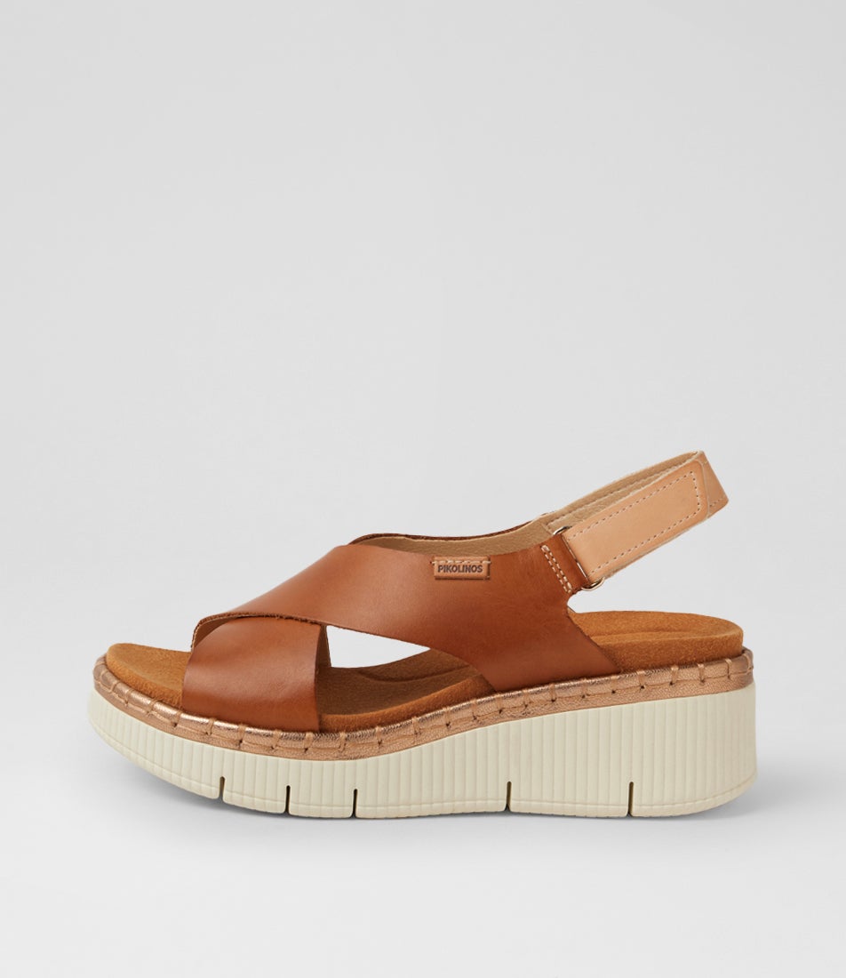 Gomera 06 Brandy Leather Platform Wedge Sandals Gomera 06 Brandy Leather Platform Wedge Sandals