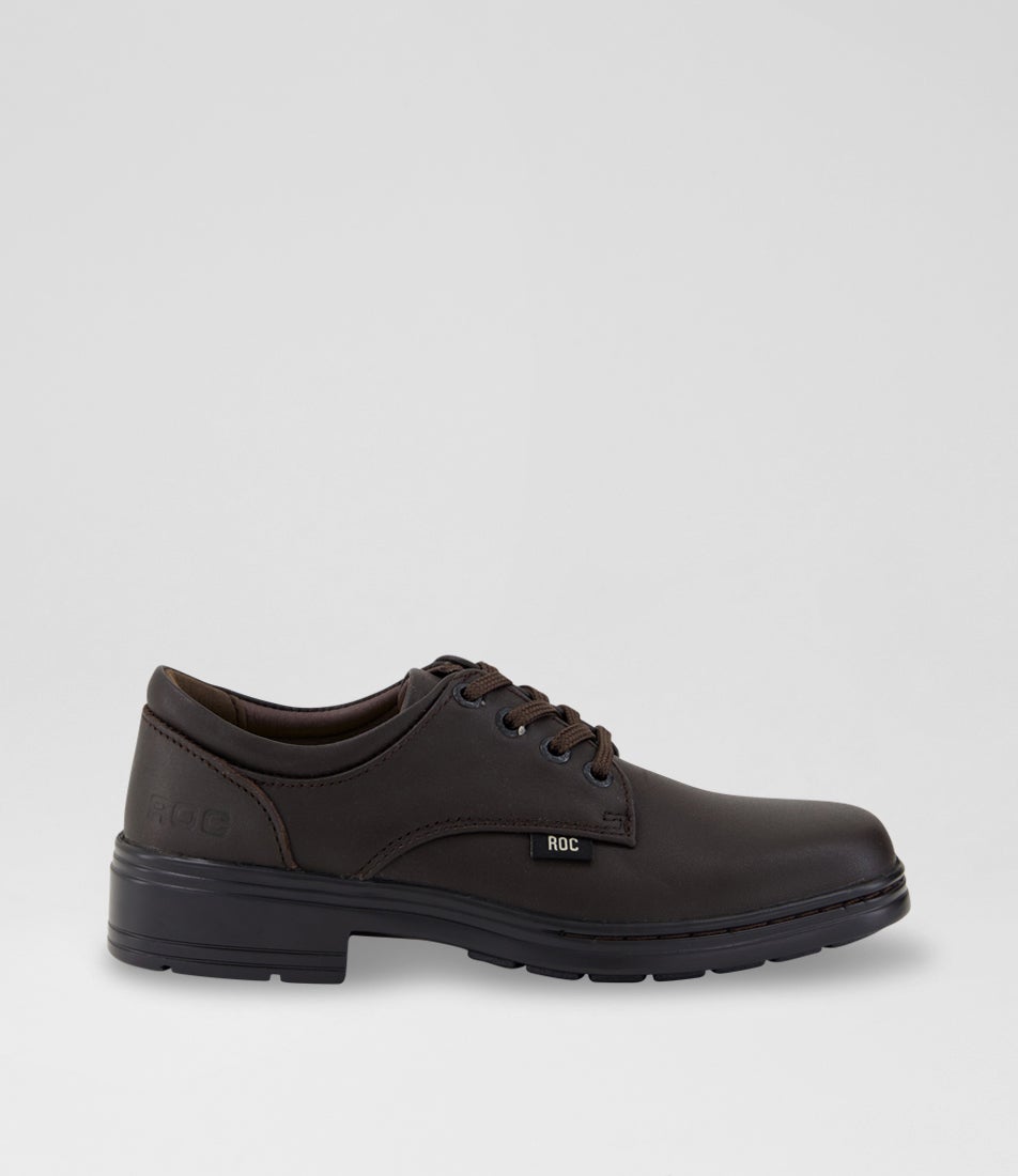 Larrikin Jnr Brown Leather Lace Up Flats
