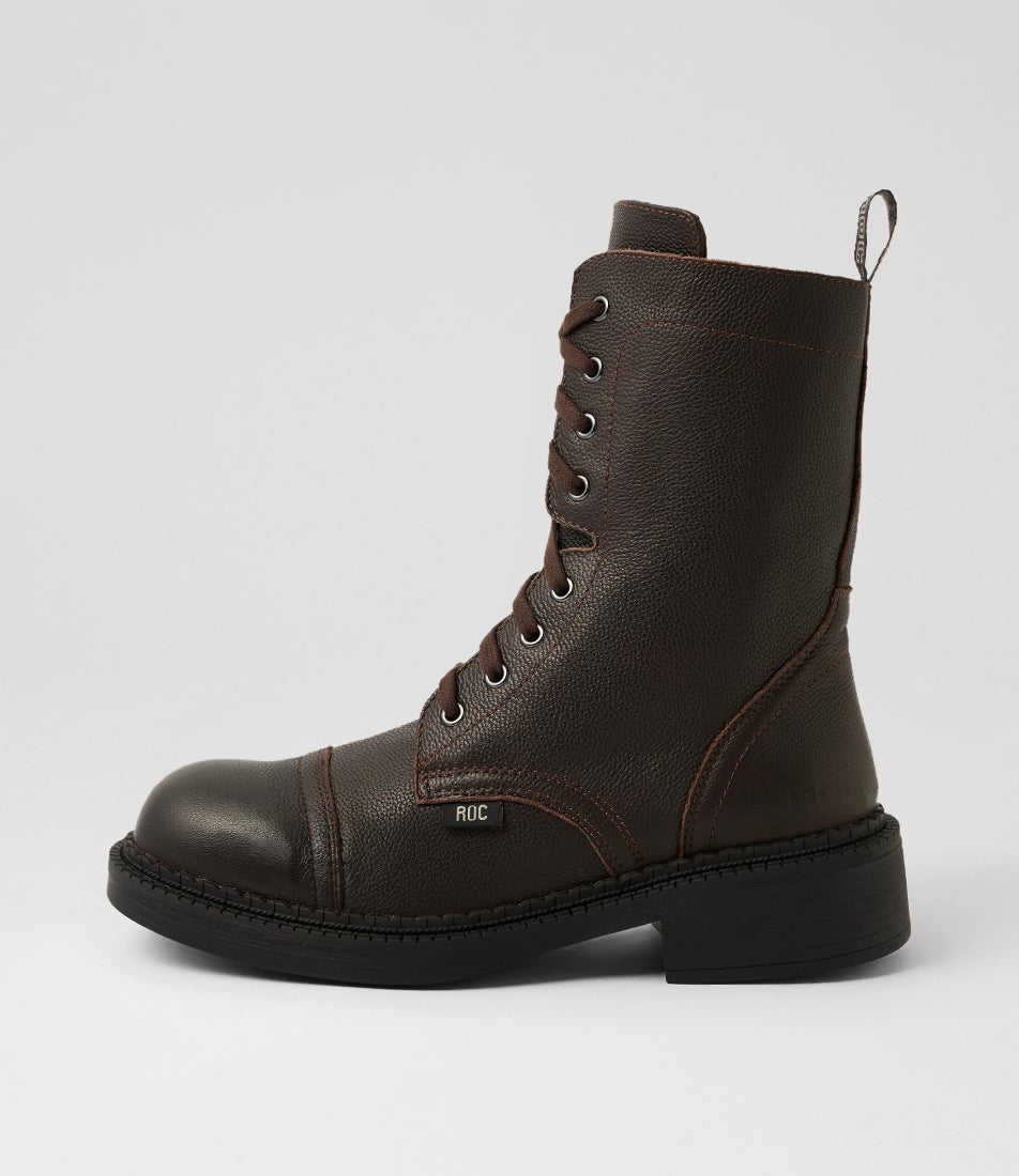 Huron Choc Grain Leather Ankle Boots