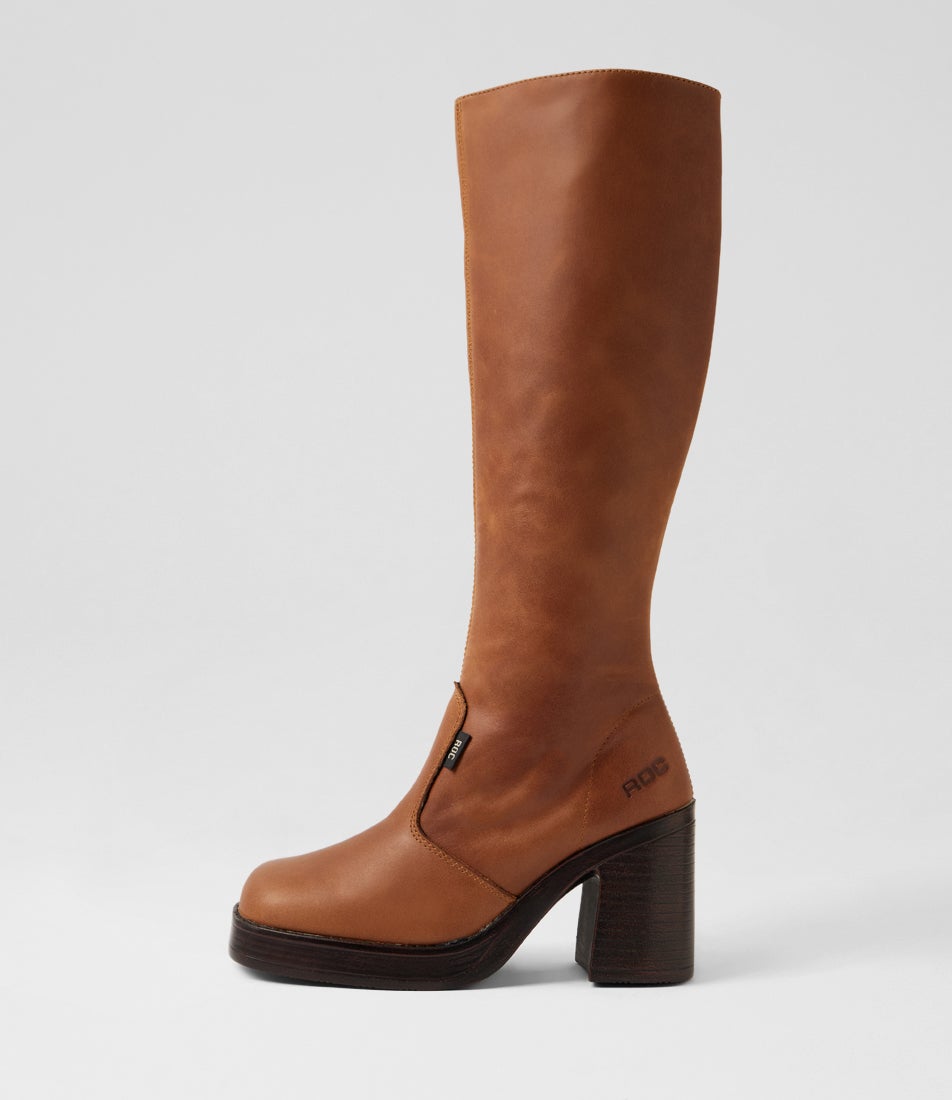 Idaho Tan Leather Knee High Boots