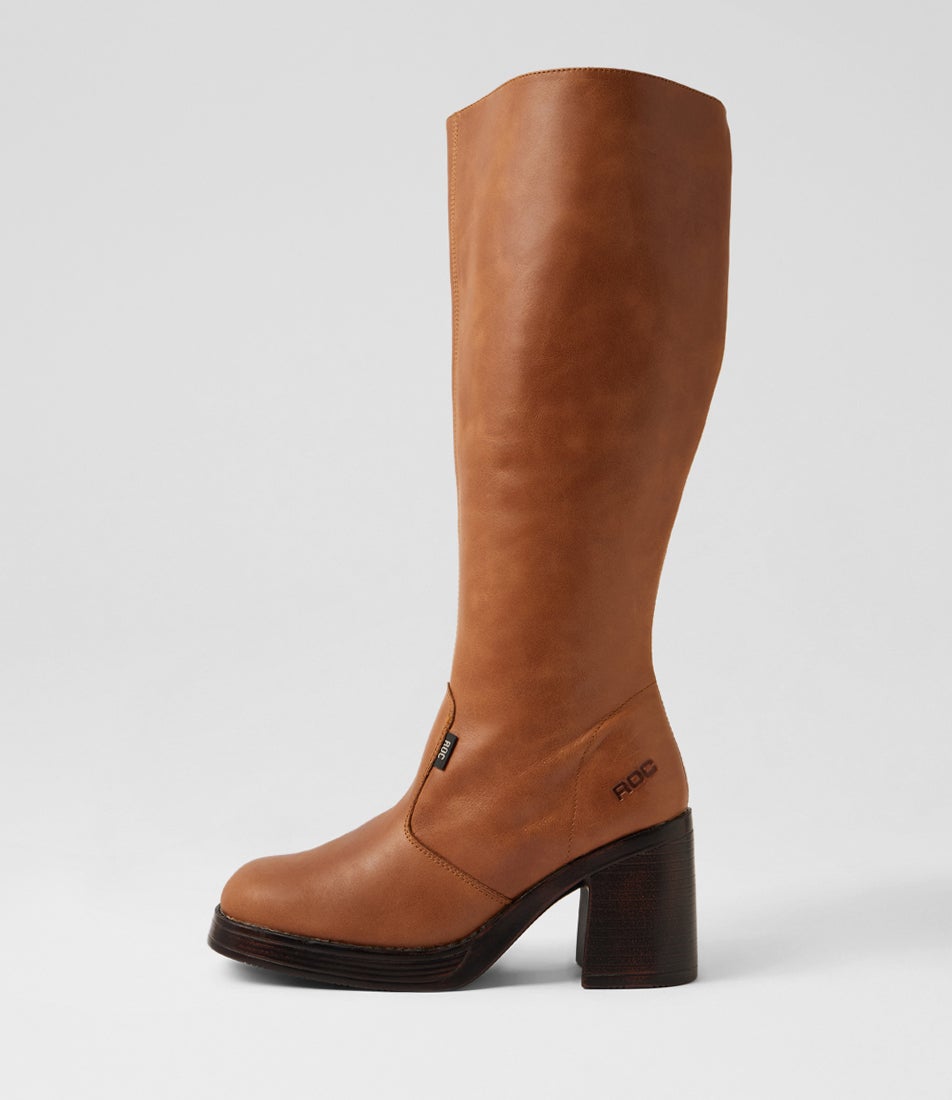 Idaho Wide Calf Tan Leather Knee High Boots