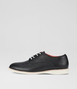 DERBY RL EMBOSSED BLACK LEATHER