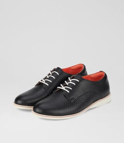 DERBY RL EMBOSSED BLACK LEATHER