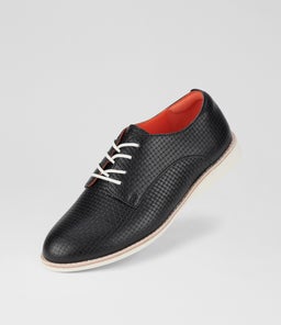 DERBY RL EMBOSSED BLACK LEATHER