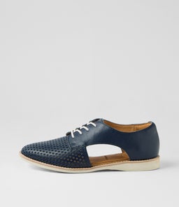 SIDECUT PUNCH NAVY TUMBLE LEATHER