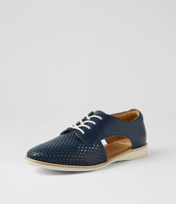 SIDECUT PUNCH NAVY TUMBLE LEATHER