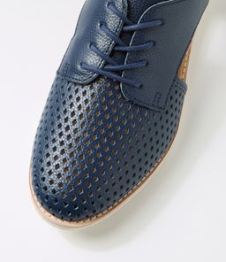 SIDECUT PUNCH NAVY TUMBLE LEATHER