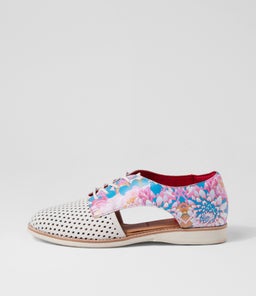 SIDECUT PUNCH WHITE PASTEL FLORAL LEATHER