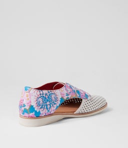 SIDECUT PUNCH WHITE PASTEL FLORAL LEATHER