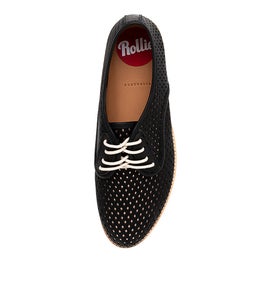 DERBY PUNCH OVERLAY BLACK ROSE GOLD LEATHER
