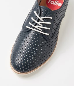DERBY PUNCH OVERLAY DARK NAVY SILVER LEATHER