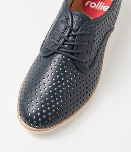 DERBY PUNCH OVERLAY DARK NAVY SILVER LEATHER