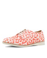 Derby Pink Leopard Pony Lace Up Shoes