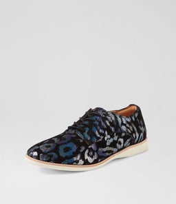 DERBY PRINT X STEEL METALLIC LEOPARD LEATHER