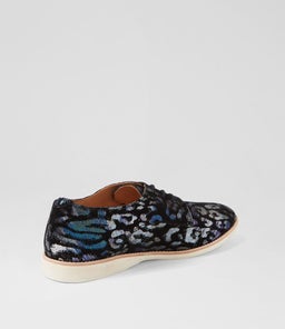 DERBY PRINT X STEEL METALLIC LEOPARD LEATHER