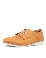 Derby 3.0 Soft Tan Leather Lace Up Flats