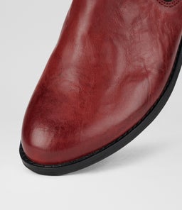 CHELSEA BOOT RL VINTAGE DEEP RED LEATHER
