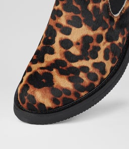 CHELSEA RISE BOOT RL DK CAMEL LEOPARD PONY