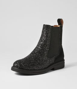 CHELSEA RISE BOOT RL BLACK SPARKLE BLACK PONY