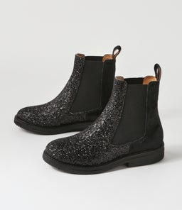CHELSEA RISE BOOT RL BLACK SPARKLE BLACK PONY