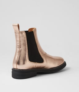CHELSEA RISE BOOT RL ROSE GOLD FOIL LEATHER