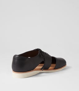 DERBY CUTOUT RL BLACK LEATHER