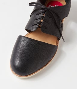 DERBY CUTOUT RL BLACK LEATHER