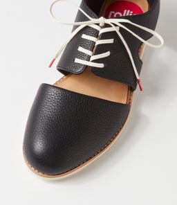 DERBY CUTOUT RL BLACK LEATHER