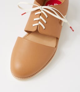 DERBY CUTOUT RL SOFT TAN LEATHER