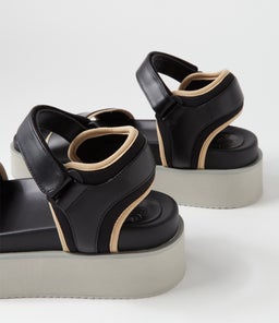 ACE SANDAL RL BLACK LATTE LEATHER