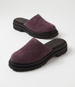 MULE STEP RL PLUM BLACK SUEDE