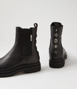 CHELSEA STEP RL ALL BLACK EMBELLISH LEATHER