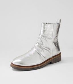 SIDEZIP RISE RL SILVER FOIL LEATHER