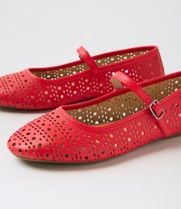 BALLET MARY JANE LASER RL FIESTA RED LEATHER