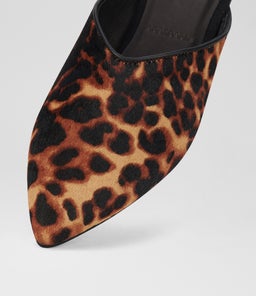 POINTED MULE RL DK CAMEL LEOPARD PONY